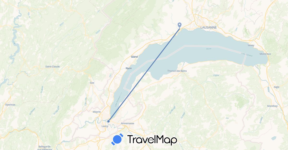 TravelMap itinerary: cycling in Switzerland (Europe)